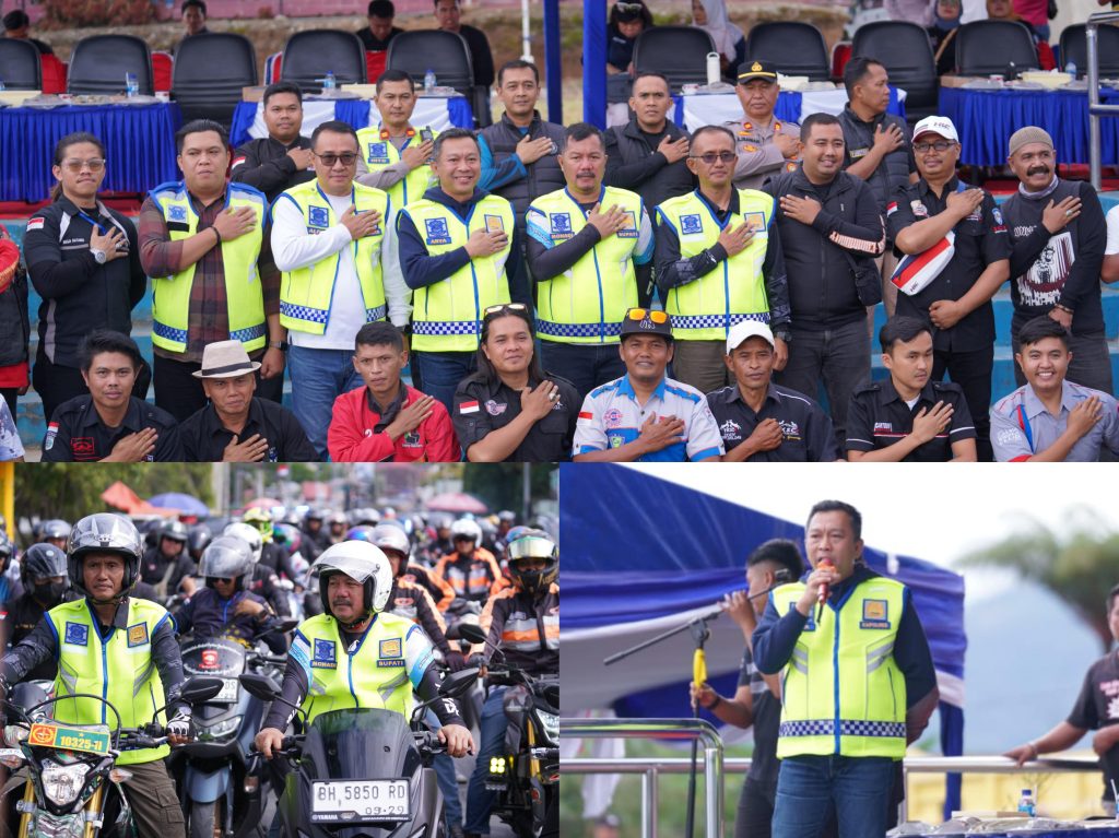 Sinergitas Bupati Kerinci, Walikota Sungai Penuh, dan Forkopimda Wujudkan Kesadaran Berlalu Lintas Lewat Touring Lokal