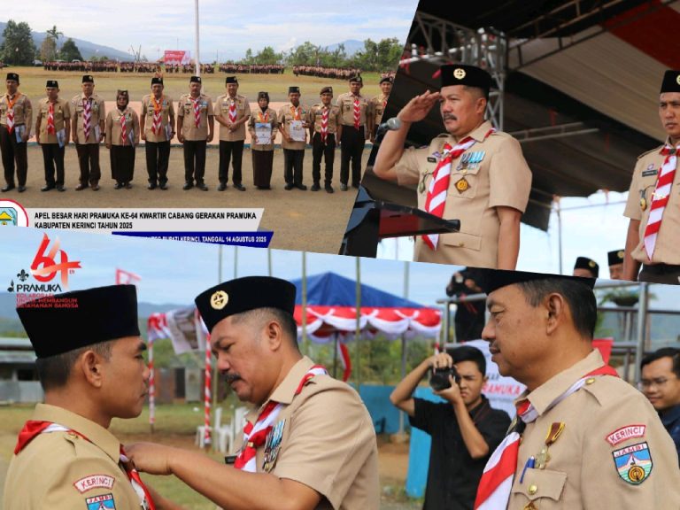 Bupati Kerinci Monadi Pimpin Apel Besar Hari Pramuka ke-64, Tekankan Peran Penting Pembinaan Generasi Muda