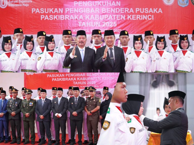 Bupati Kerinci Monadi Kukuhkan Paskibraka 2025: Tekankan Disiplin, Semangat Juang, dan Cinta Tanah Air