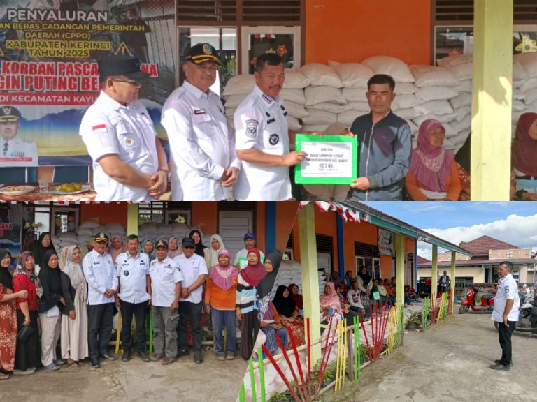 Bangkit Pasca Bencana, Bupati Monadi Salurkan 3 Ton Beras untuk Korban Puting Beliung di Kayu Aro