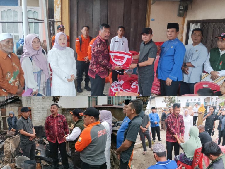 Wujud Kepedulian, Bupati Monadi Salurkan Bantuan untuk Korban Kebakaran Desa Pendung Hilir