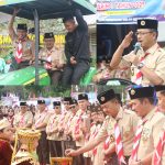 Keren! Wabup Murison Diarak Naik Traktor Pertanian Buka Jambore Ranting Wilayah IV di SMK/PP 3 Kerinci