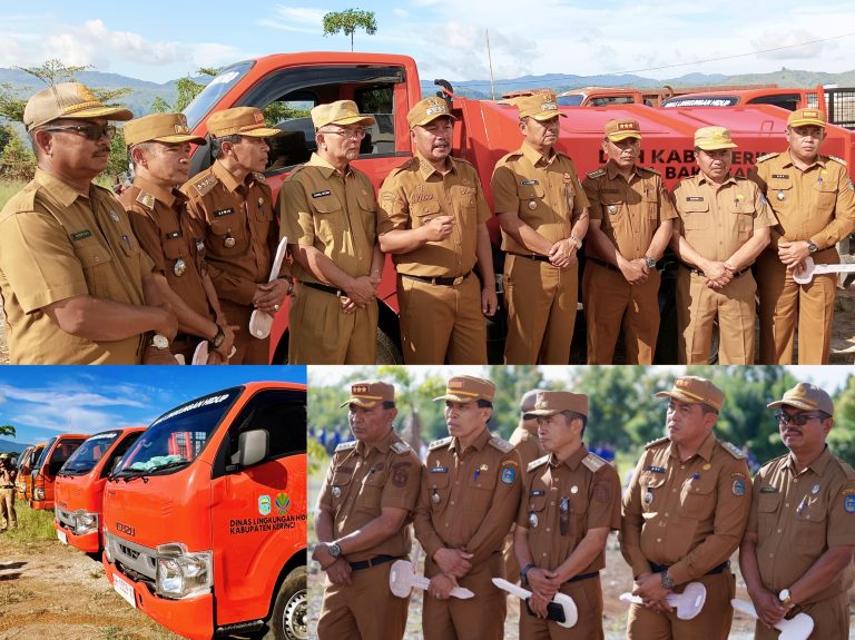 Komitmen Berkelanjutan, Bupati Monadi Serahkan 5 Unit Mobil Sampah Tahap II ke Kecamatan