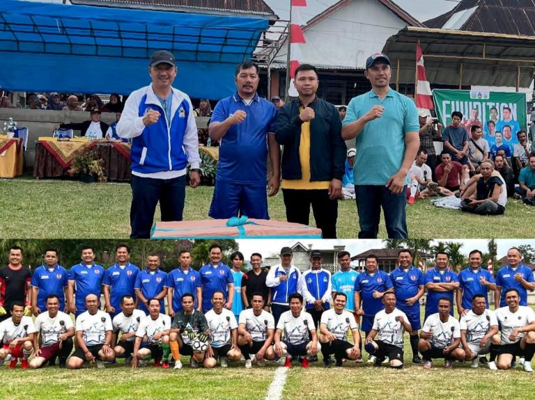 Bupati Monadi Serahkan Bantuan Mesin Pemotong Rumput, Laga Eksebisi Meriahkan Lapangan Tepian Rajo