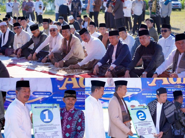Bupati Monadi Sholat Idul Adha Bersama Masyarakat di Bukit Tengah, Ajak Warga Perkuat Semangat Pengorbanan dan Kepedulian