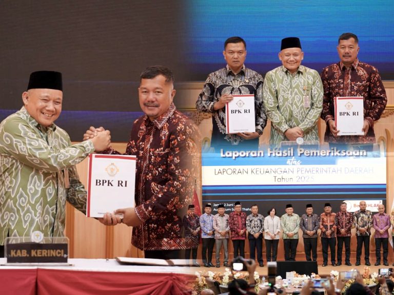 Kerinci Kembali Raih WTP, Bupati Monadi Apresiasi Dedikasi dan Komitmen Seluruh Jajaran Pemerintah Daerah