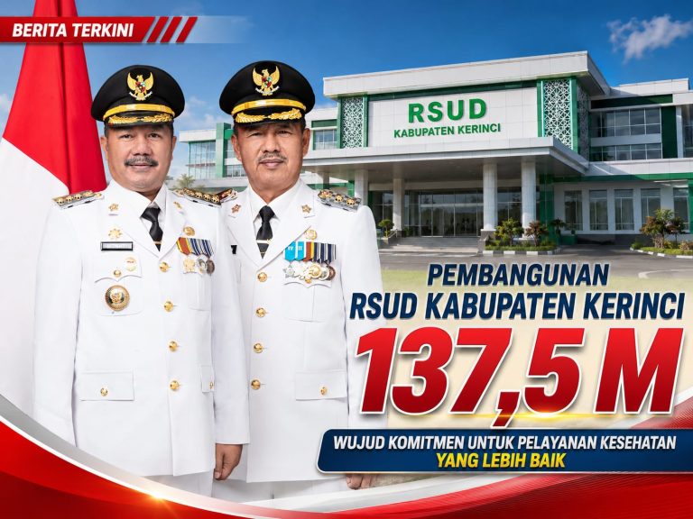 Tender RSUD Kerinci Rp137,5 M Rampung, Bupati Monadi: Kado Bahagia untuk Layanan Kesehatan Masyarakat Kerinci