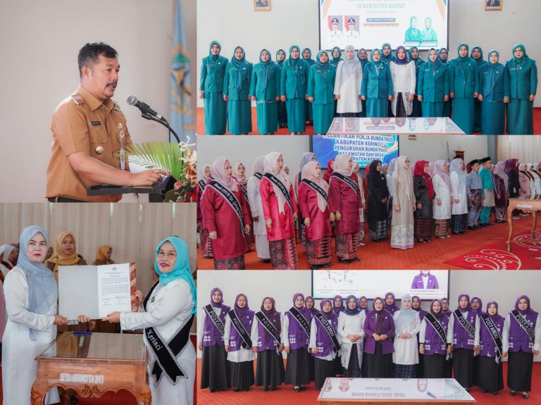 Ny. Novra Wenti Monadi Lantik Ketua TP PKK Kecamatan, Tim Pembina Posyandu dan Bunda PAUD Masa Bhakti 2025–2030